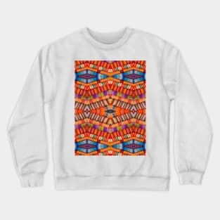 Ethnic Pattern Stripe Crewneck Sweatshirt